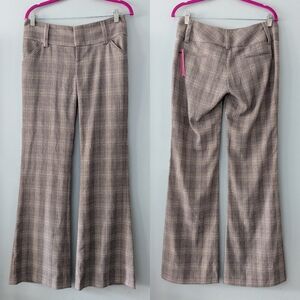 Alice + Olivia Flared Plaid Dress Pant